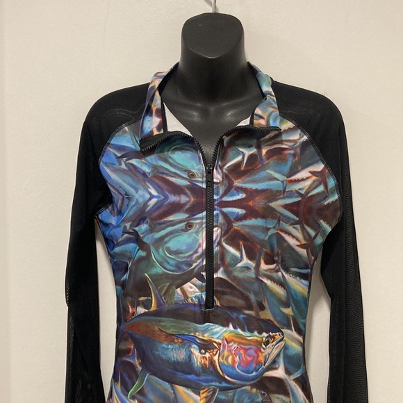 Bliss Splash Large Fish Top with Zip Front & Mesh Sleeve Large - Picture 5 of 8